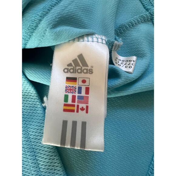 Adidas Women's Sky Blue Zip Up Jacket With Classic Stripes And Logo - Picture 3 of 5